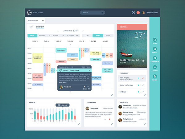 Task Management App Dashboard By Ludmila Shevchenko